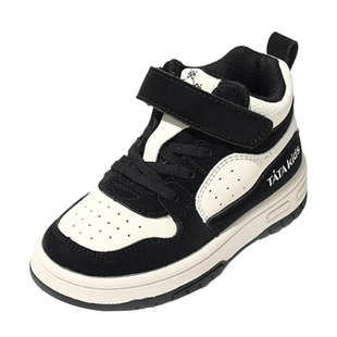 TATA他她童鞋时尚百搭高帮板鞋男童秋季舒适透气休闲鞋女童运动鞋