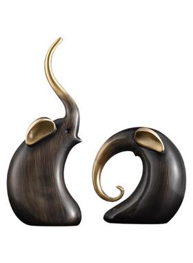 全铜富贵吉象一对招财家居玄关电视柜书柜办公室桌面轻奢高档摆件