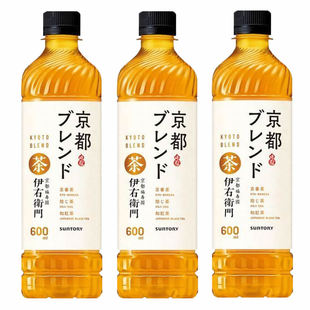 日本进口三得利Suntory伊右卫门福寿园绿茶混合茶饮料600ml*3瓶