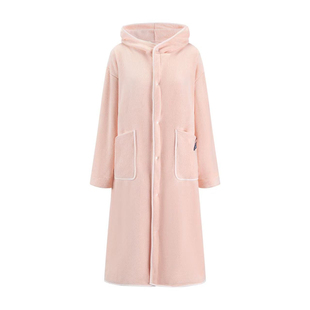 连帽浴袍可穿浴巾秋冬女厚款比纯棉吸水成人长款洗澡速干浴衣睡衣