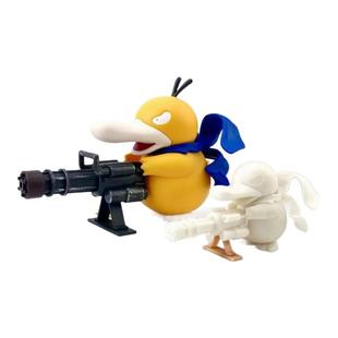 宠物小精灵GK机关枪可达鸭迎春新年打鼓猥琐Q版车载桌面摆件