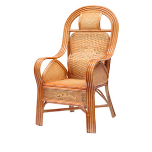 藤椅真藤老人单人休闲护腰高靠背阳台办公座椅藤编户外腾椅子家用