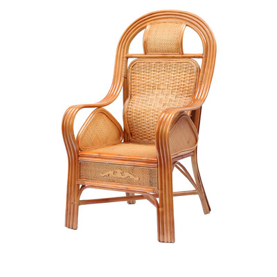 天然藤椅高靠背休闲护腰椅子