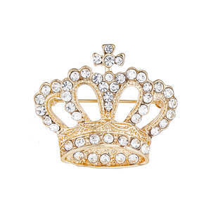 简约时尚高级感皇冠胸针创意小众设计感合金镶钻服装外套配饰别针