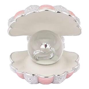 JARLL赞尔贝壳戒指款水晶球摆件珍爱一生饰品生日表白礼物送女友