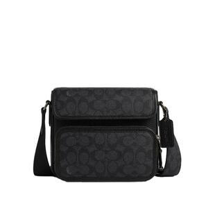 COACH/蔻驰官方 奥莱款Sullivan男士PVC配皮单肩斜挎邮差包CZ396