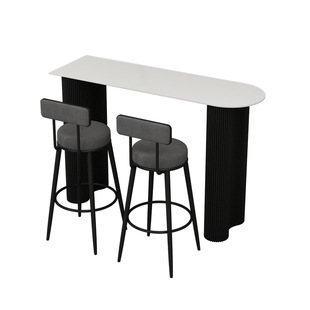 岩板吧台桌家用靠墙隔断奶油风阳台休闲小吧台简约高脚桌厨房吧台