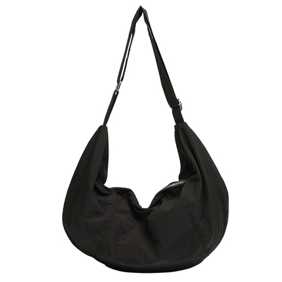 拉链帆布包女轻便尼龙布饺子包