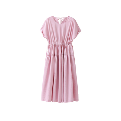 popchrio褶皱抽绳收腰a字裙