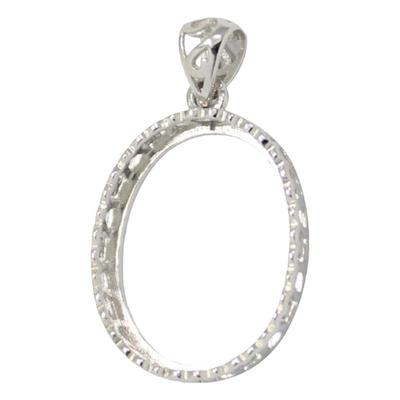 男女款S925纯银DIY镶嵌吊坠空托