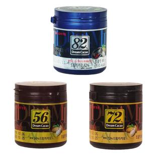 韩国进口乐天梦黑巧克力豆56%72%82%罐装外国原装零食lotte小粒