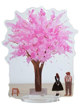 一朵苗插画亚克力桌面摆件原创