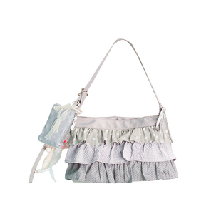 LOLA DESIGN裙摆波点吃谷痛包 小众大容量腋下包二次元手提单肩包