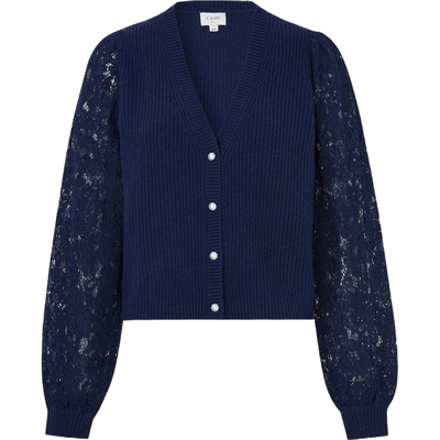 【折扣】Cami NYC 男女同款蕾丝拼接羊毛针织开襟衫毛衣外套