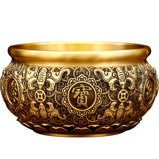 纯黄铜供奉炉插香炉家用室内烧香炉檀香炉财神爷佛前上香炉焚香炉