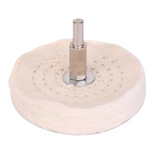 带柄白布轮镜面抛光轮金属玉石上蜡绒布手电钻打磨头纯棉抛光布轮