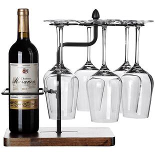 一体红酒杯架挂轻奢家用高脚倒挂悬挂展示架子实木红酒架摆件收纳