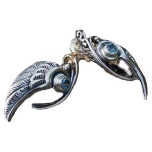 印尼代购Earring㊣ 手作天然蛋白石镶嵌可爱优雅蜂鸟翼形耳钉耳环