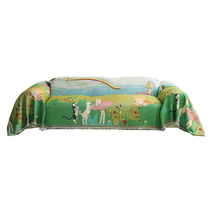 多巴胺沙发盖布防滑防猫抓保护套套罩可爱卡通盖巾四季通用沙发毯