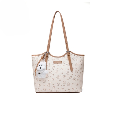 稻草人新款可爱印花托特包