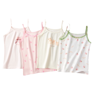 女童背心夏季薄款内穿外穿打底上衣无袖衫多巴胺短款纯棉儿童吊带