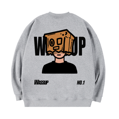 WASSUP盒子男孩重磅卫衣美式潮牌