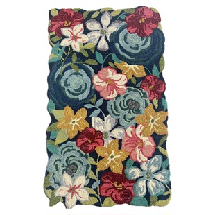 出口手工美式地毯地垫花边繁花似锦家用现代茶几客厅卧室床边轻奢