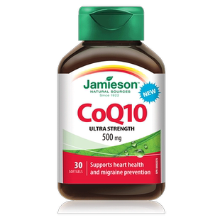 Jamieson健美生加拿大进口辅酶Q10 500mg软胶囊心脏辅酶素ql0保健