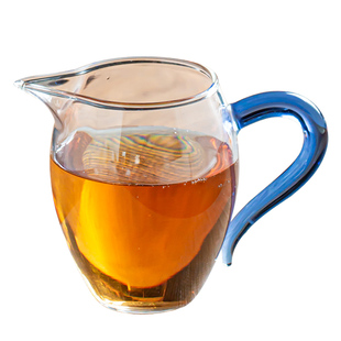380毫升加厚大容量玻璃公道杯分茶器功夫茶具配件匀茶杯透明带把