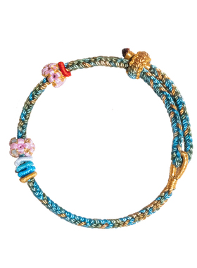 编织手绳桃花好运手链情侣礼物