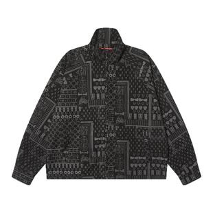 INXX老钱风复古老花外套男满印甲骨文无性别休闲开衫夹克女