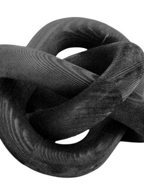 简约碳化木几何摆件套环装饰摆设客厅玄关展厅酒店软装桌面装饰品