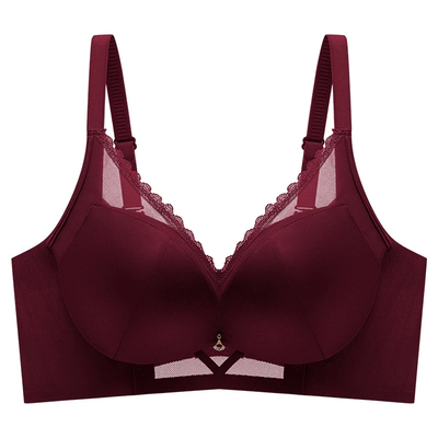 本命年红色无痕加厚女士内衣套装