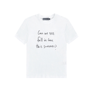 TRENDYWU 玩味百搭“恋夏”纯棉竹节纱织手绘印花亲肤两版短袖T恤