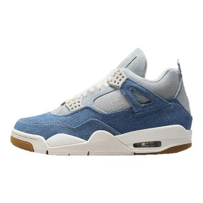Nike/耐克 AJ4白蓝牛仔复古篮球鞋男女同款中帮运动鞋 IB6716-100