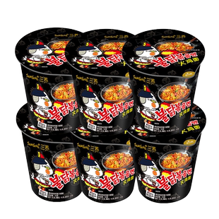三养火鸡面桶装泡面盒装正韩国超辣变态辣整箱奶油炸酱干拌杯面宗