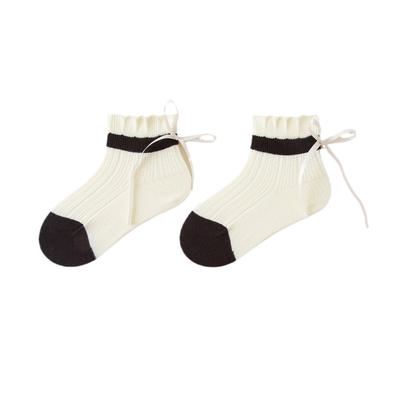 迷你巴拉巴拉女童透气袜子春季新款宝宝棉弹甜美可爱蝴蝶袜不勒脚