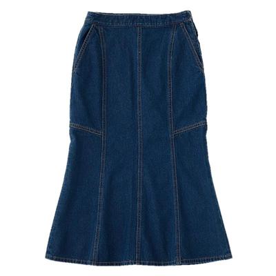 MOUSSY 2025秋季新品优雅文艺风丹宁牛仔半身裙010IAS11-7921