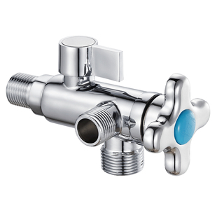 潜水艇智能马桶角阀带过滤网一进二出全铜4分转6分专用大流量球阀