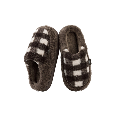 复古方格纹棉拖鞋男士保暖防滑