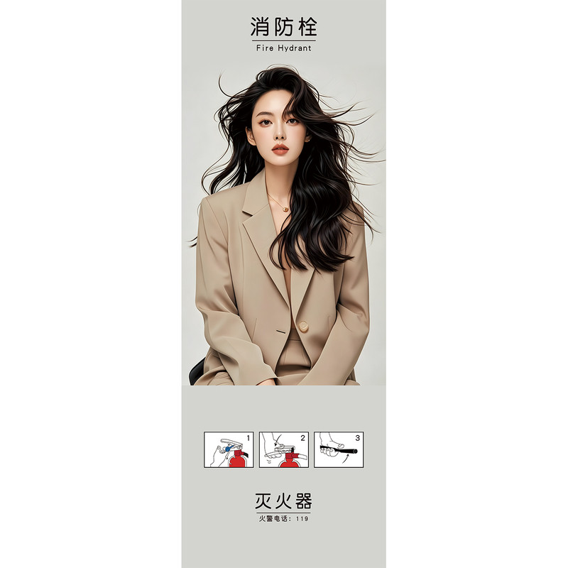 理发店贴纸贴画个性消防栓贴画