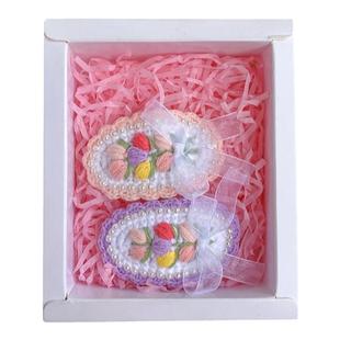 纯手工diy毛线钩织发夹 可爱兔耳朵小草立体发卡 星黛露毛线BB夹