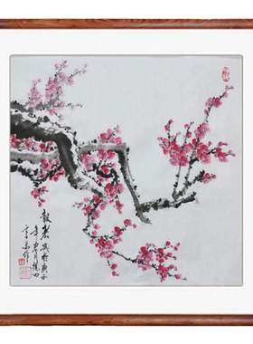 梅花手绘走廊卧室餐厅定制国画