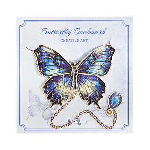 油画复古蝴蝶吊坠金属书签古典中国风高档精致小学生送老师精美礼盒实用文创纪念品创意高颜值文艺书页夹礼物