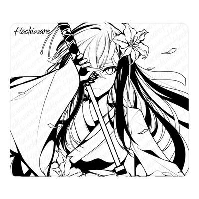 Hachiware花刃V1二次元黑白线稿鼠标垫钢化玻璃女生FPS专用超大号