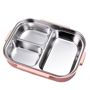304不锈钢饭盒学生便当盒保温餐盒分格上班食堂打饭餐盘三格密封