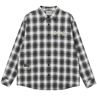 杰克琼斯男装衬衫秋季2025年新款格纹休闲衬衣外套宽松通勤男士潮