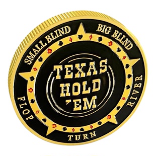 TEXAS德州扑克筹码金属压牌器金色硬币筹码创意纪念币玩具小礼品