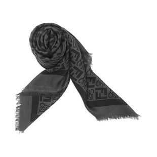 【自营】FENDI芬迪男士字母LOGO满印桑蚕丝方围巾丝巾