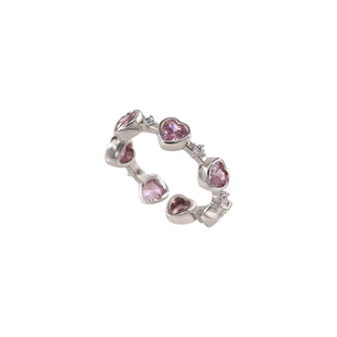 suzyacc kr粉色钻爱心戒指女小众设计高级感指环时尚个性食指戒